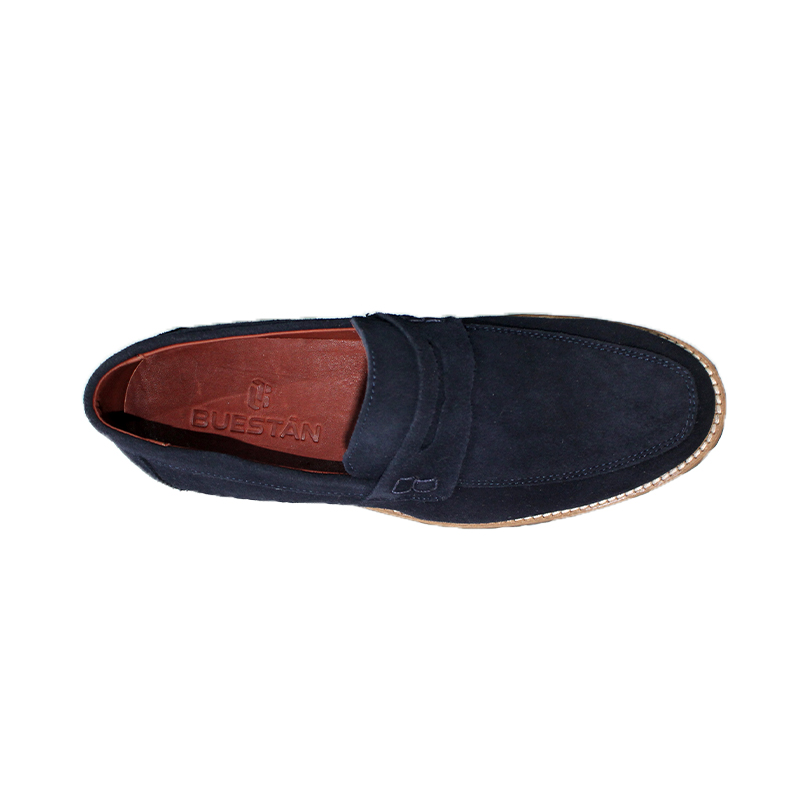 Mocasín de Caballero en Gamuza Azul Marino