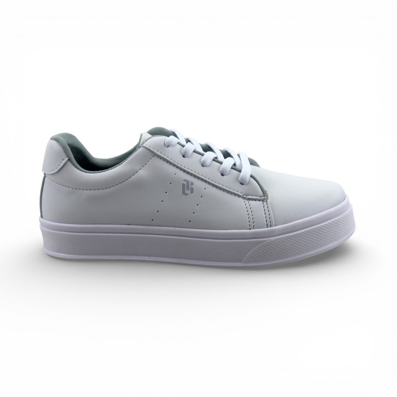 Zapato Escolar Deportivo Blanco Buestán - Perforado Lateral