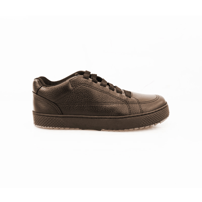 Zapato Escolar Café Buestán - 100% Cuero Granulado Deportivo Elástico