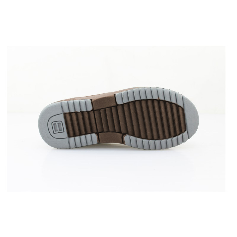 Zapato Escolar Café Buestán - 100% Cuero Granulado Deportivo Elástico