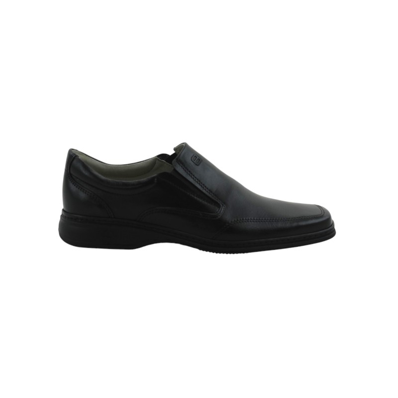 Zapato Escolar Joven Negro Buestán - 100% Cuero Mocasín Puntera Cuadrada