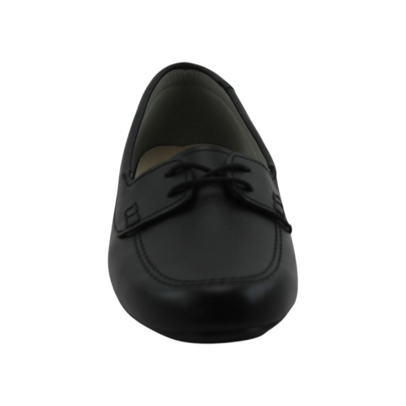 Zapato Escolar Niña Negro Buestán - 100% Cuero Mocasín Cordones