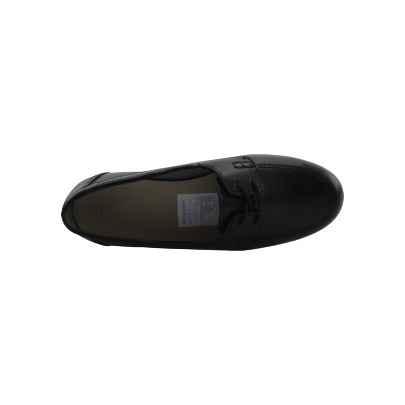 Zapato Escolar Niña Negro Buestán - 100% Cuero Mocasín Cordones