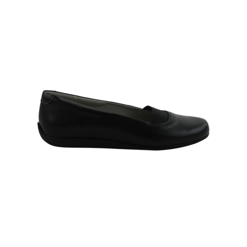 Zapato Escolar Niña Negro Buestán - 100% Cuero Balerina Elástico Central