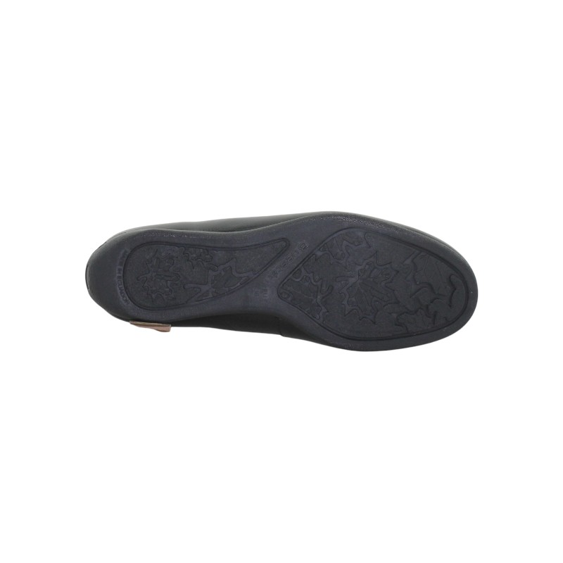 Zapato Escolar Niña Negro Buestán - 100% Cuero Balerina Elástico Central