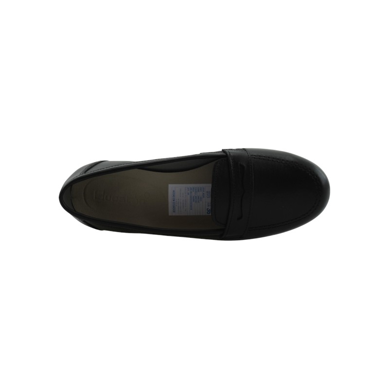 Zapato Escolar Joven Negro Buestán - 100% Cuero Mocasín Penny Loafer