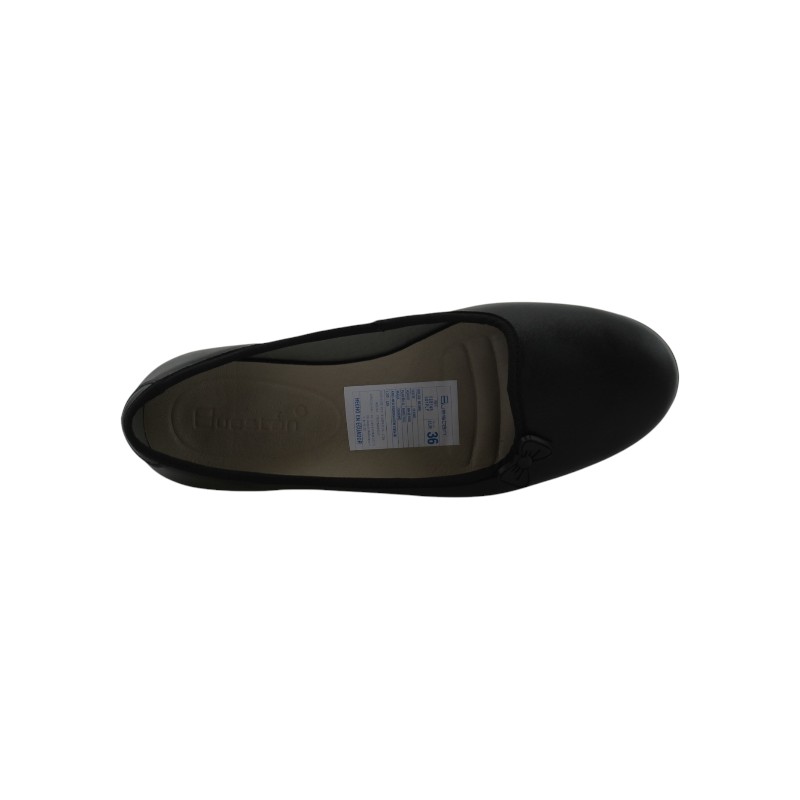 Zapato Escolar Niña Negro Buestán - 100% Cuero Balerina Moño Frontal