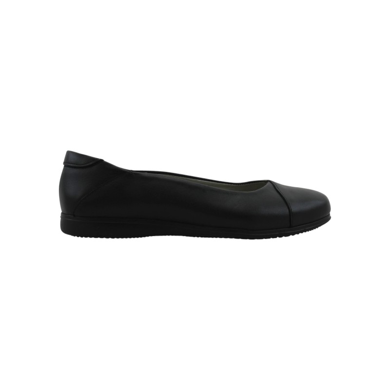 Zapato Escolar Niña Negro Buestán - 100% Cuero Balerina Lisa Puntera Reforzada