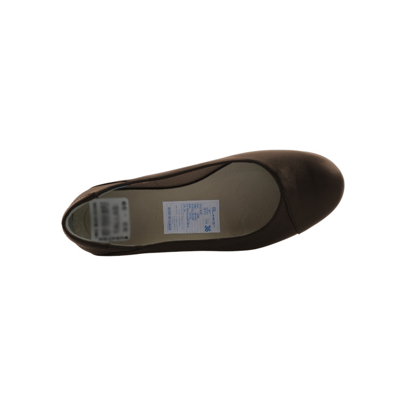 Zapato Escolar Niña Café Buestán - 100% Cuero Balerina Lisa Puntera Reforzada