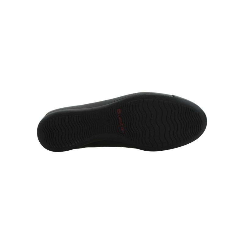 Zapato Escolar Niña Negro Buestán - 100% Cuero Balerina Lisa Puntera Reforzada
