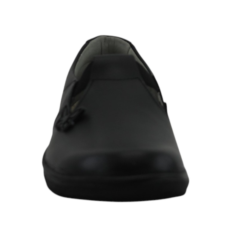 Zapato Escolar Niña Negro Buestán - 100% Cuero Slip-On Elástico Mariposa