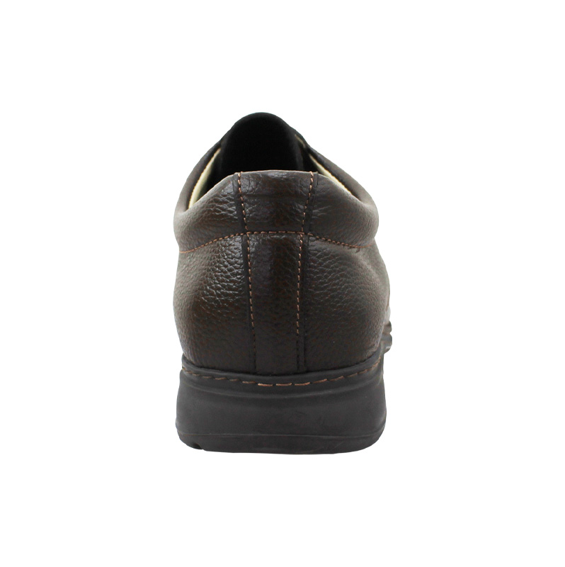 Zapato Escolar Joven Café Buestán - 100% Cuero Granulado Derby Cordones