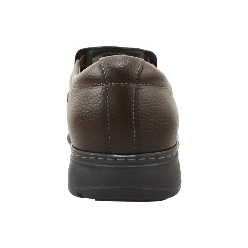 Zapato Escolar Joven Café Buestán - 100% Cuero Granulado Slip-On Mocasín